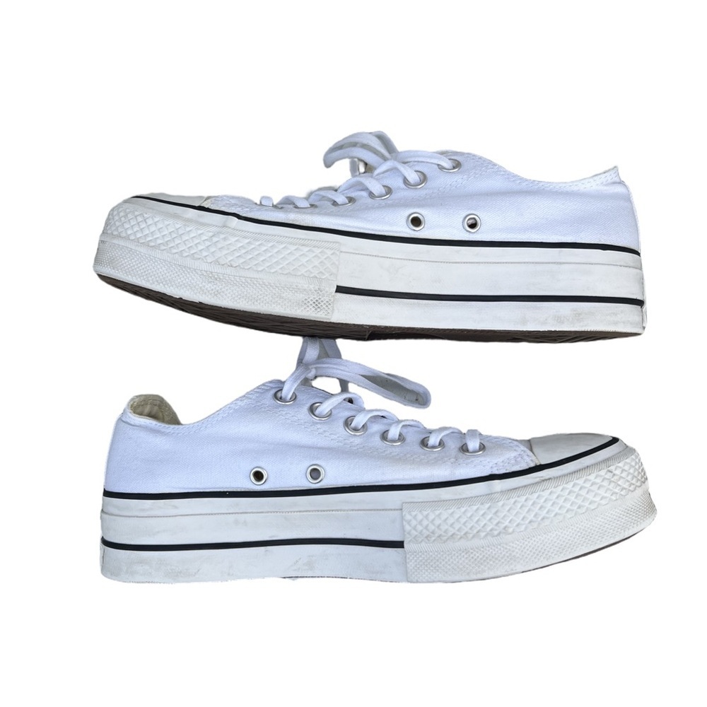 Converse All Star White Platform Sole Low-Top Sneakers - Picture 7 of 7